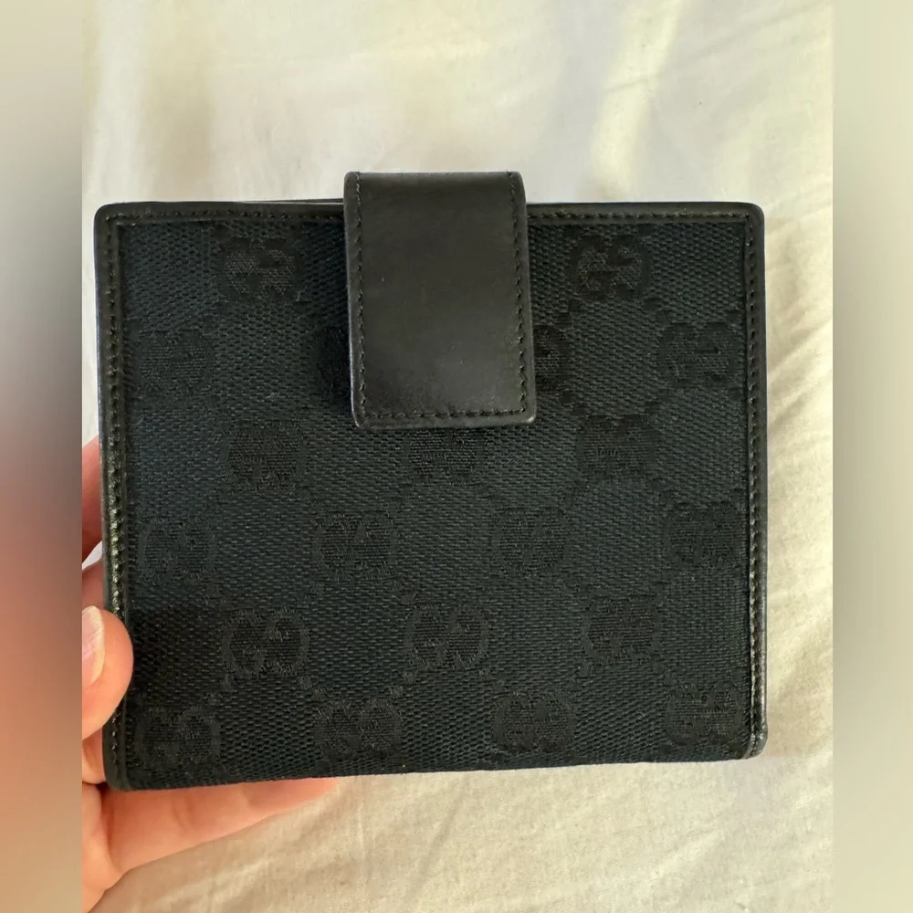 Authentic Gucci GG logo canvas Black leather Wallet - Picture 4 of 15